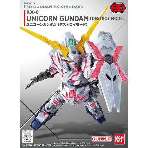 Bandai - 600 (BB) (0265) SD Gundam EX-Standard 005 Unicorn Gundam (Destroy Mode) (65619) (Model kit)